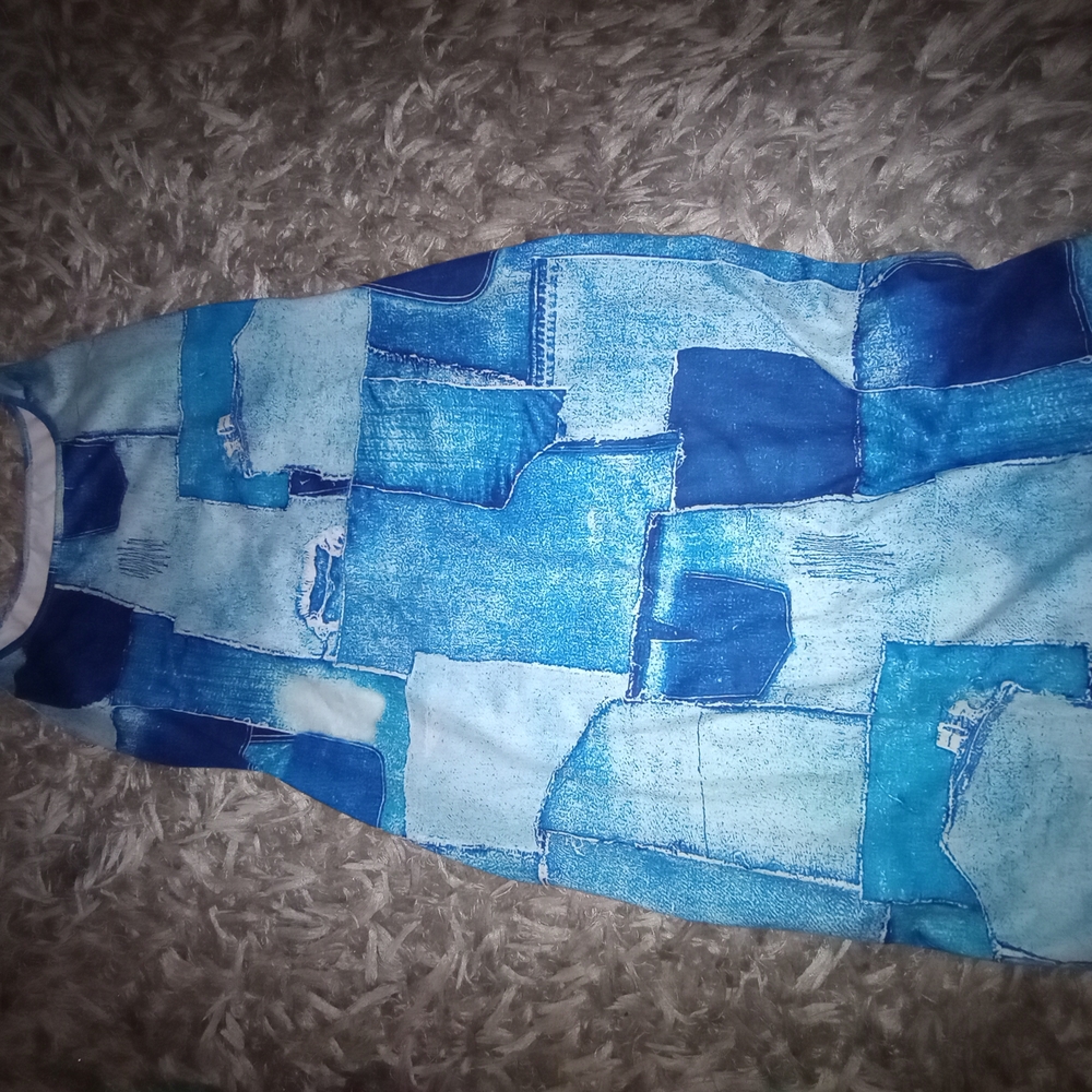 Blue Patchwork Dress